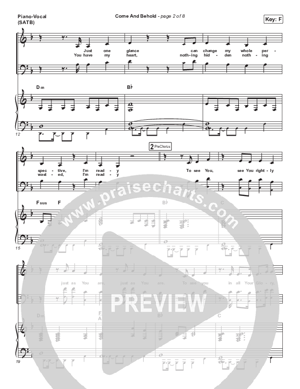 Come And Behold Piano/Vocal (SATB) (Maverick City Music / UPPERROOM / Elyssa Smith / Chandler Moore)