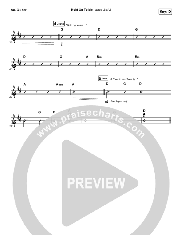 Hold On To Me Acoustic Guitar (Lauren Daigle)