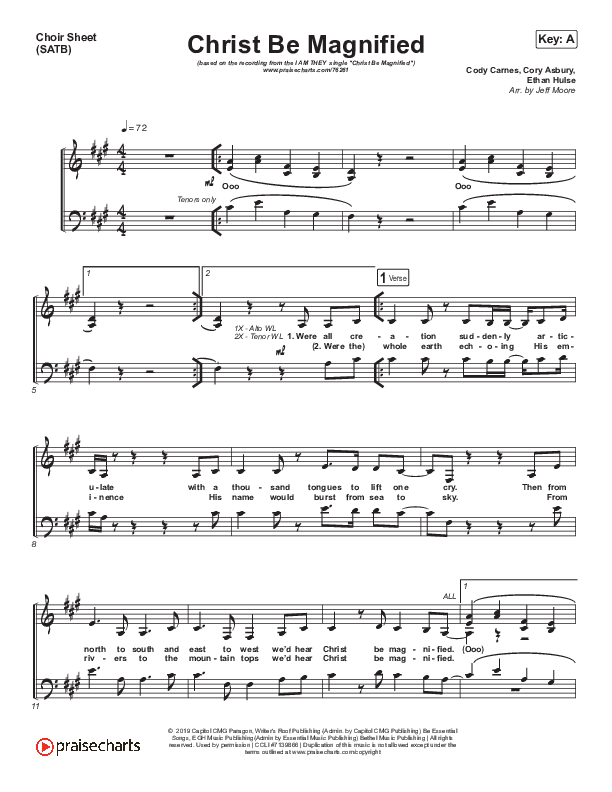 Christ Be Magnified Choir Sheet (SATB) (I Am They)