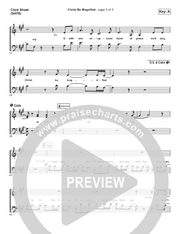 Christ Be Magnified Choir Sheet (SATB) (I Am They)