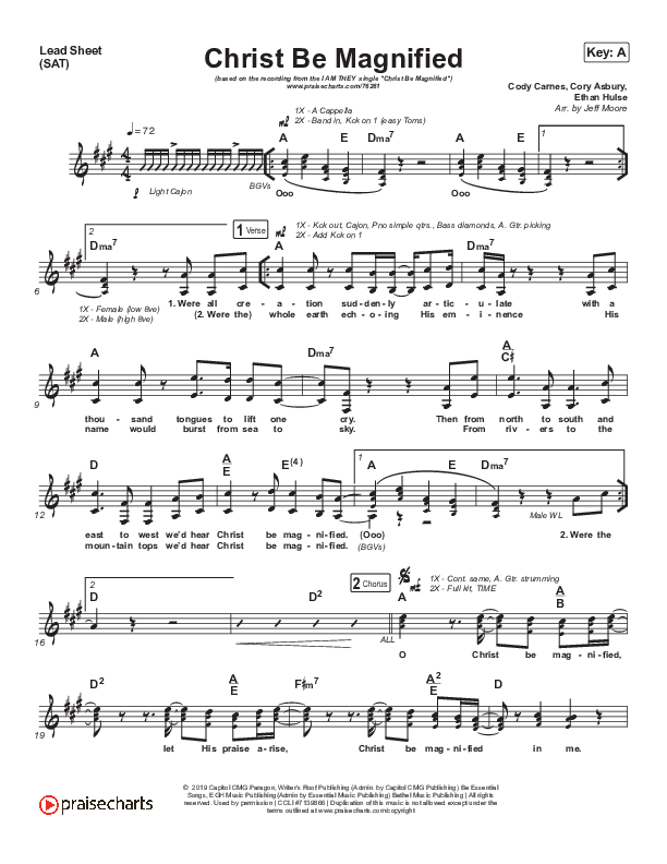 Christ Be Magnified Lead Sheet (SAT) (I Am They)