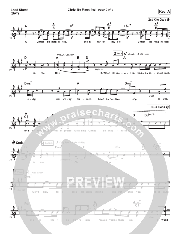 Christ Be Magnified Lead Sheet (SAT) (I Am They)
