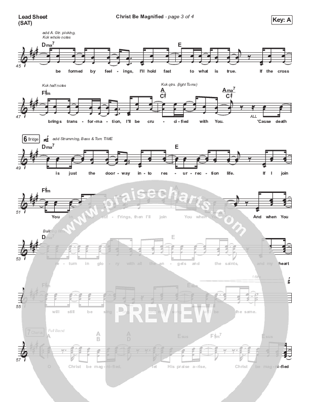 Christ Be Magnified Lead Sheet (SAT) (I Am They)