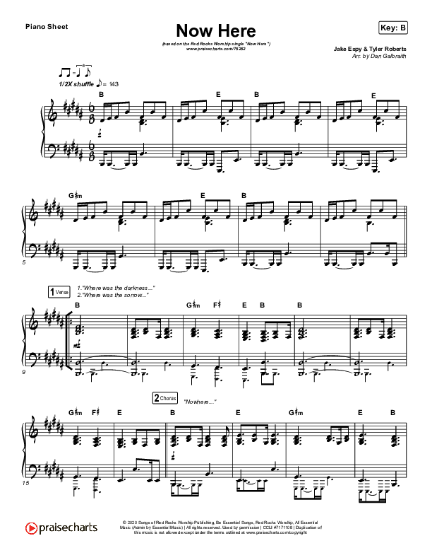 Now Here Piano Sheet (Red Rocks Worship)