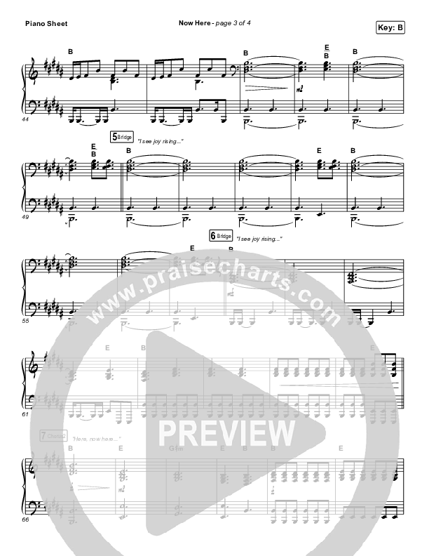 Now Here Piano Sheet (Red Rocks Worship)