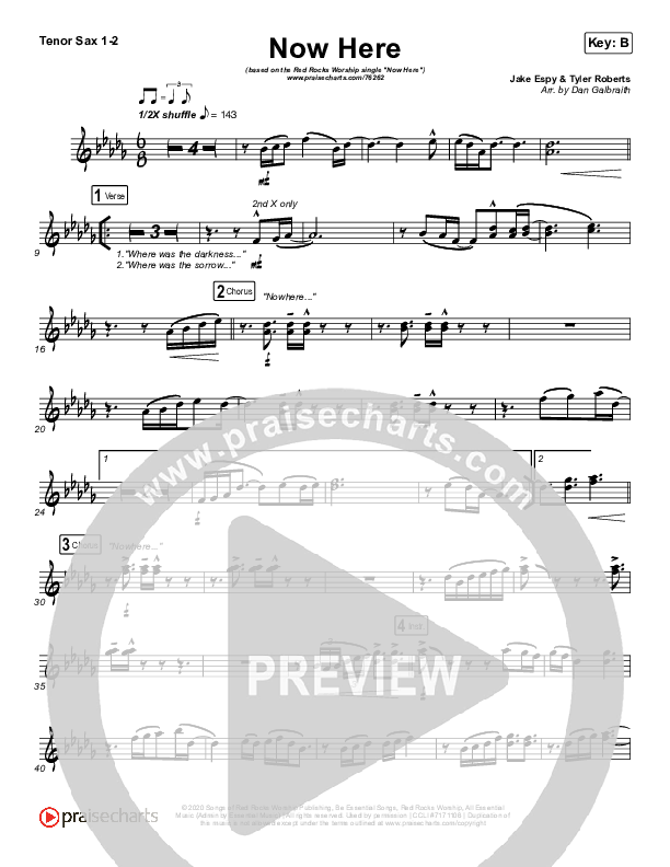 Now Here Tenor Sax 1/2 (Red Rocks Worship)