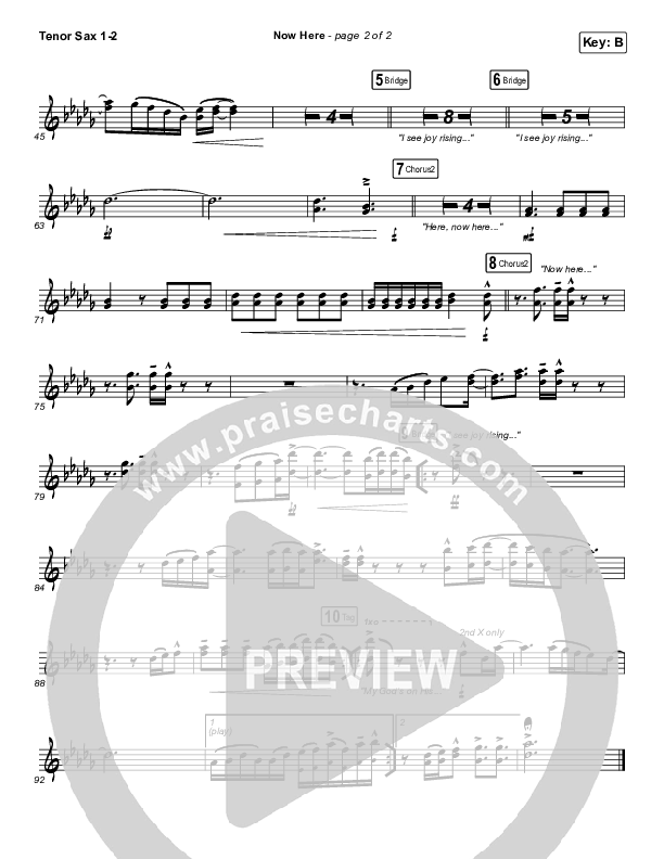 Now Here Tenor Sax 1/2 (Red Rocks Worship)