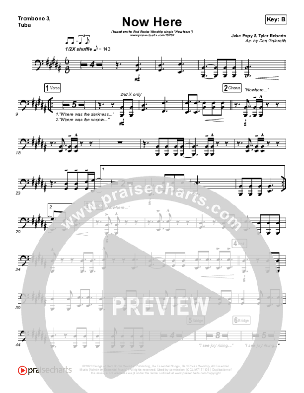 Now Here Trombone 3/Tuba (Red Rocks Worship)