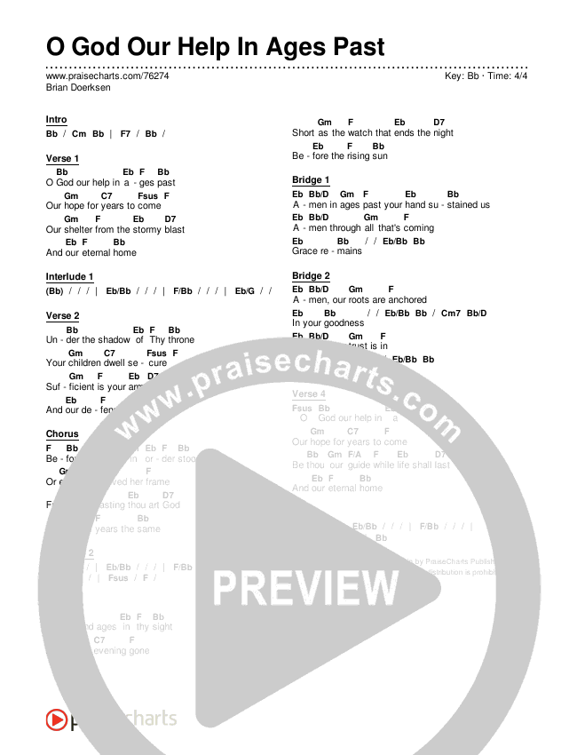 O God Our Help In Ages Past Chords & Lyrics (Brian Doerksen)