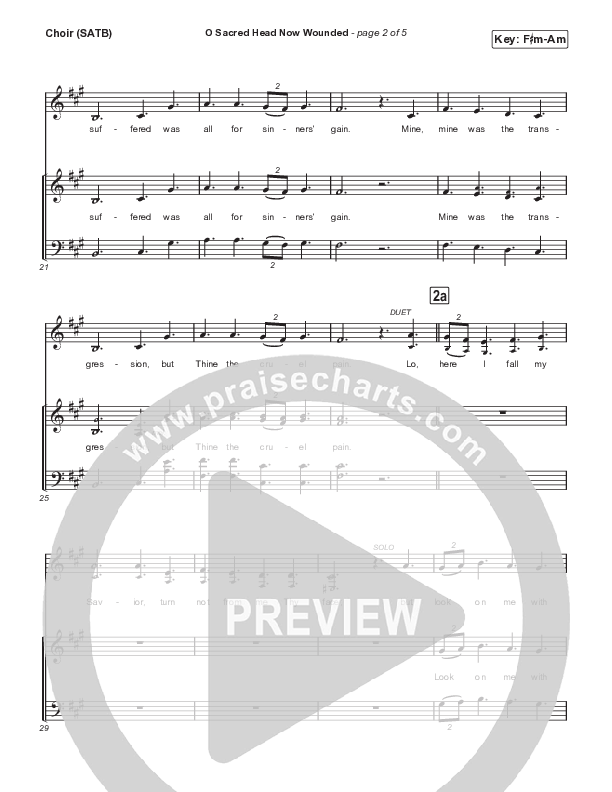 O Sacred Head Now Wounded Choir Sheet (SATB) (Brian Doerksen)