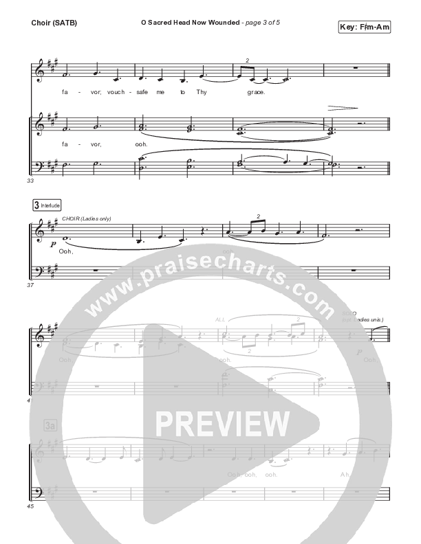 O Sacred Head Now Wounded Choir Sheet (SATB) (Brian Doerksen)