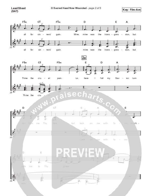 O Sacred Head Now Wounded Lead Sheet (SAT) (Brian Doerksen)