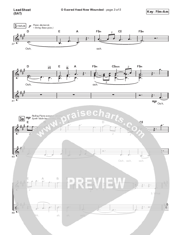 O Sacred Head Now Wounded Lead Sheet (SAT) (Brian Doerksen)