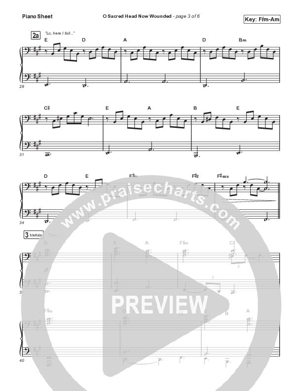 O Sacred Head Now Wounded Piano Sheet (Brian Doerksen)