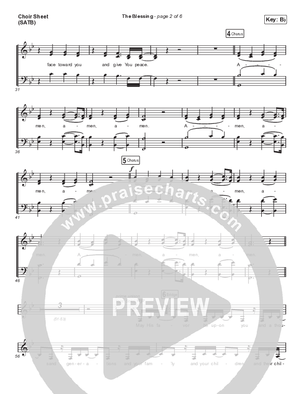 The Blessing (Choral Anthem SATB) Choir Vocals (SATB) (Elevation Worship / Cody Carnes / Kari Jobe / Arr. Cliff Duren / Mason Brown)