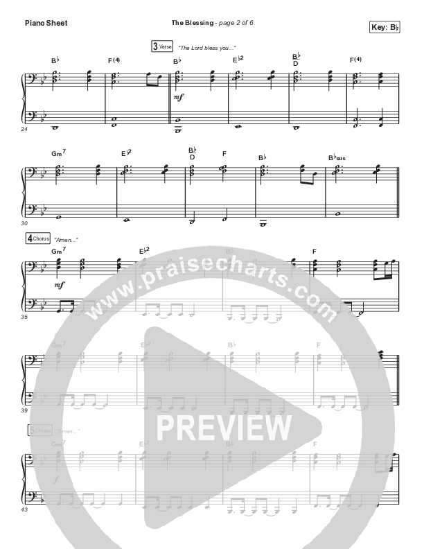 The Blessing (Choral Anthem SATB) Piano Sheet (Elevation Worship / Cody Carnes / Kari Jobe / Arr. Cliff Duren / Mason Brown)