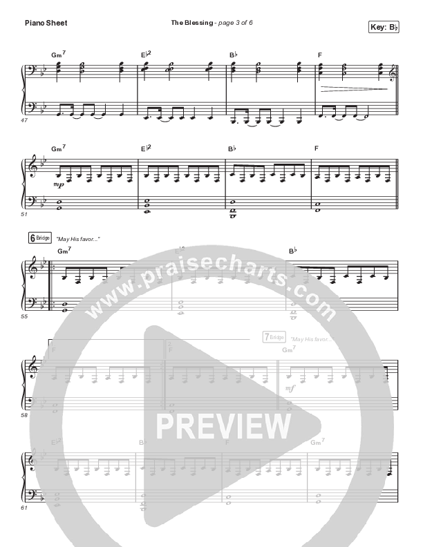 The Blessing (Choral Anthem SATB) Piano Sheet (Elevation Worship / Cody Carnes / Kari Jobe / Arr. Cliff Duren / Mason Brown)