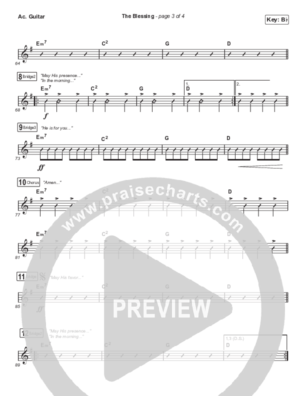The Blessing (Choral Anthem SATB) Acoustic Guitar (Elevation Worship / Cody Carnes / Kari Jobe / Arr. Cliff Duren / Mason Brown)