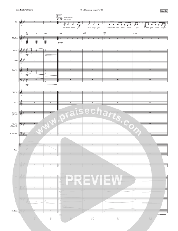 The Blessing (Choral Anthem SATB) Conductor's Score (Elevation Worship / Cody Carnes / Kari Jobe / Arr. Cliff Duren / Mason Brown)