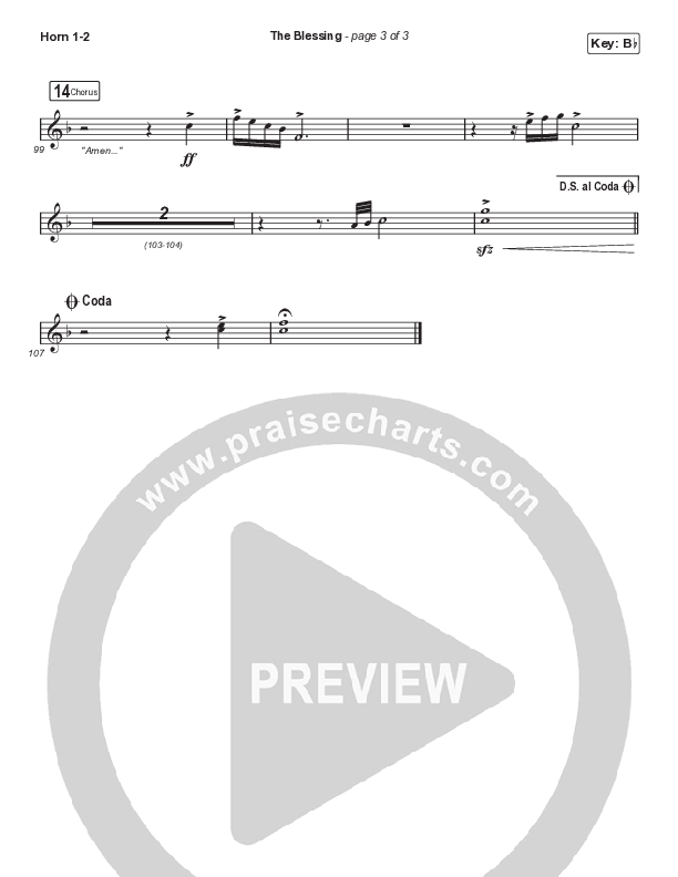The Blessing (Choral Anthem SATB) Brass Pack (Elevation Worship / Cody Carnes / Kari Jobe / Arr. Cliff Duren / Mason Brown)