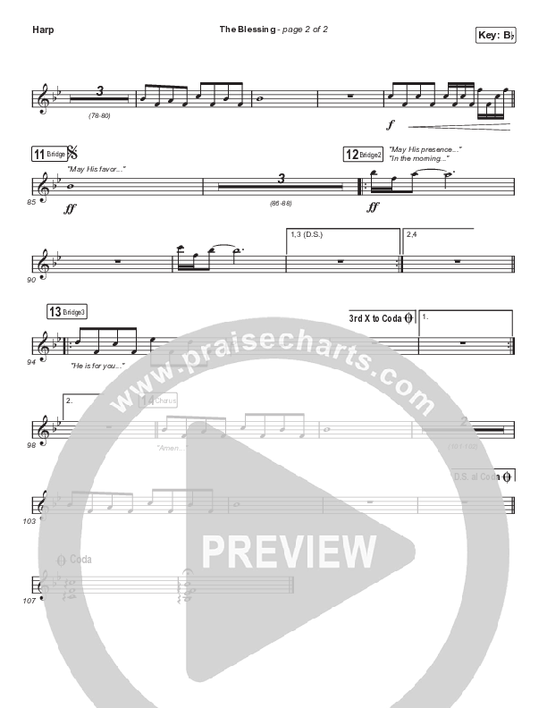 The Blessing (Choral Anthem SATB) Harp (Elevation Worship / Cody Carnes / Kari Jobe / Arr. Cliff Duren / Mason Brown)