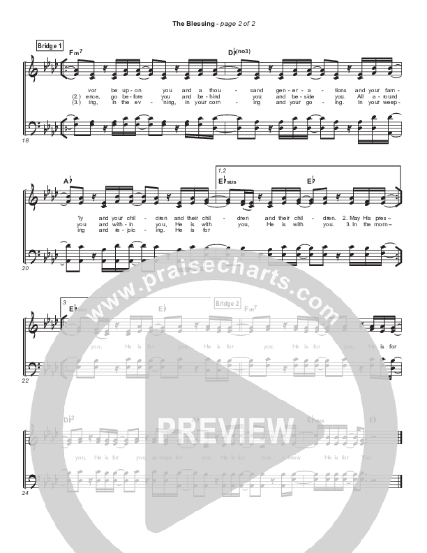 The Blessing (Choral Anthem SATB) Hymn Sheet (Elevation Worship / Cody Carnes / Kari Jobe / Arr. Cliff Duren / Mason Brown)