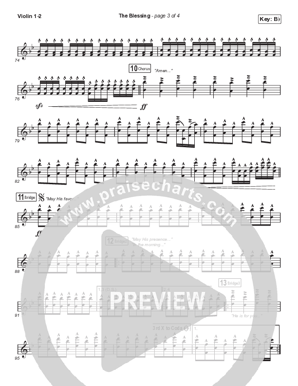 The Blessing (Choral Anthem SATB) String Pack (Elevation Worship / Cody Carnes / Kari Jobe / Arr. Cliff Duren / Mason Brown)