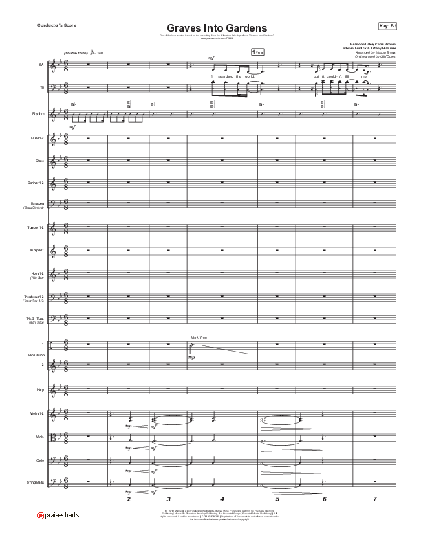 Graves Into Gardens (Choral Anthem SATB) Conductor's Score (Elevation Worship / Brandon Lake / Arr. Cliff Duren / Mason Brown)