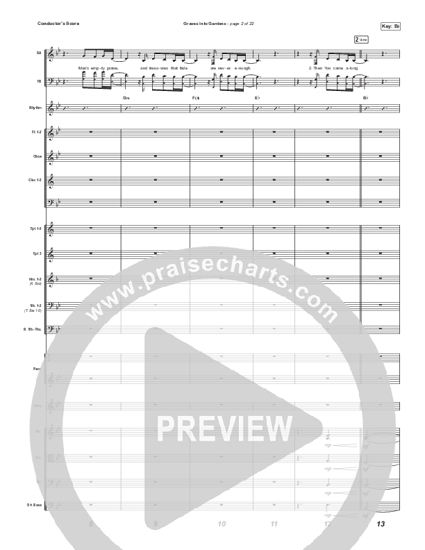 Graves Into Gardens (Choral Anthem SATB) Orchestration (with Vocals) (Elevation Worship / Brandon Lake / Arr. Cliff Duren / Mason Brown)