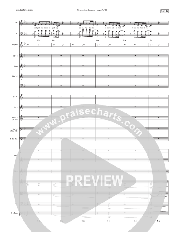 Graves Into Gardens (Choral Anthem SATB) Conductor's Score (Elevation Worship / Brandon Lake / Arr. Cliff Duren / Mason Brown)