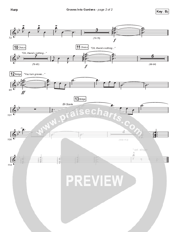 Graves Into Gardens (Choral Anthem SATB) Harp (Elevation Worship / Brandon Lake / Arr. Cliff Duren / Mason Brown)