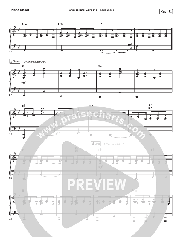 Graves Into Gardens (Choral Anthem SATB) Piano Sheet (Elevation Worship / Brandon Lake / Arr. Cliff Duren / Mason Brown)