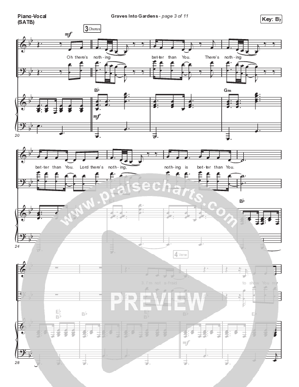 Graves Into Gardens (Choral Anthem SATB) Piano/Vocal (SATB) (Elevation Worship / Brandon Lake / Arr. Cliff Duren / Mason Brown)