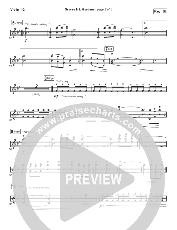 Graves Into Gardens (Choral Anthem SATB) String Pack (Elevation Worship / Brandon Lake / Arr. Cliff Duren / Mason Brown)