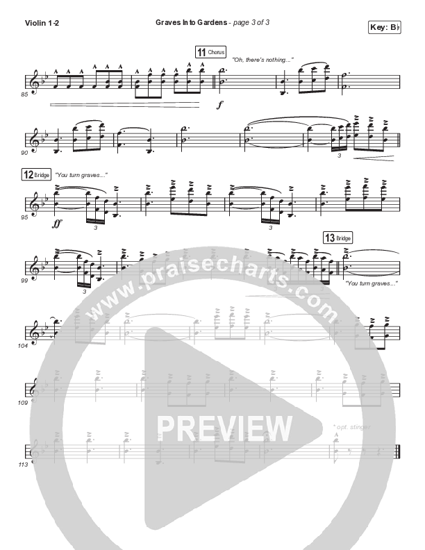 Graves Into Gardens (Choral Anthem SATB) String Pack (Elevation Worship / Brandon Lake / Arr. Cliff Duren / Mason Brown)