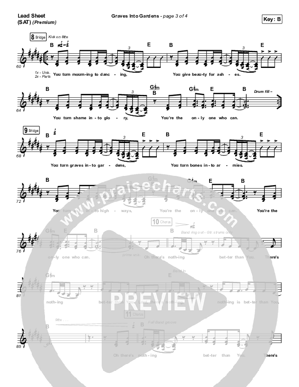 Graves Into Gardens (Live) (Premium) Sheet Music PDF (Elevation Worship