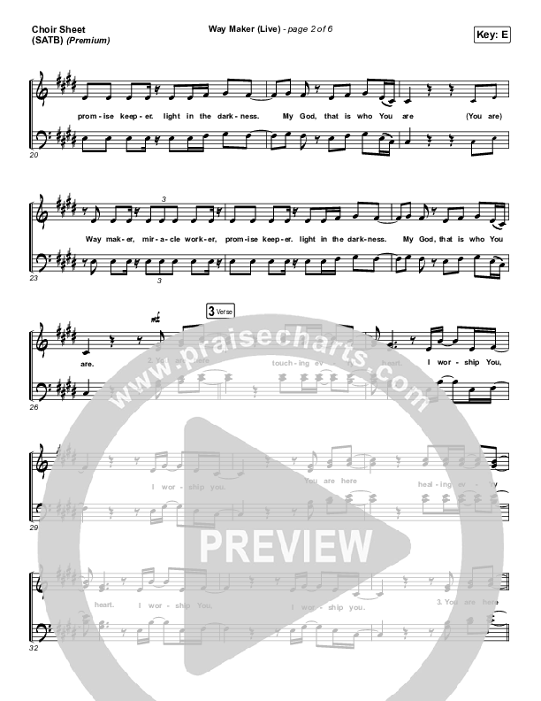 Way Maker (Choral Anthem SATB) Choir Sheet (SATB) (Leeland / Arr. Cliff Duren / Mason Brown)