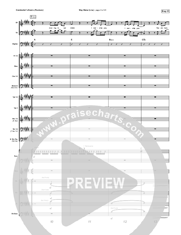 Way Maker (Choral Anthem SATB) Conductor's Score (Leeland / Arr. Cliff Duren / Mason Brown)