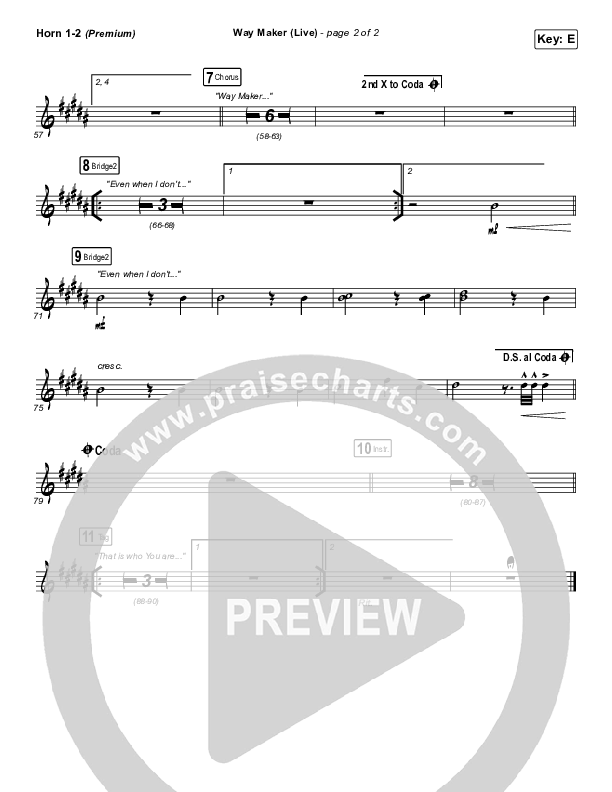 Way Maker (Choral Anthem SATB) Brass Pack (Leeland / Arr. Cliff Duren / Mason Brown)