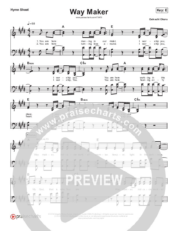 Way Maker (Choral Anthem SATB) Hymn Sheet (Leeland / Arr. Cliff Duren / Mason Brown)