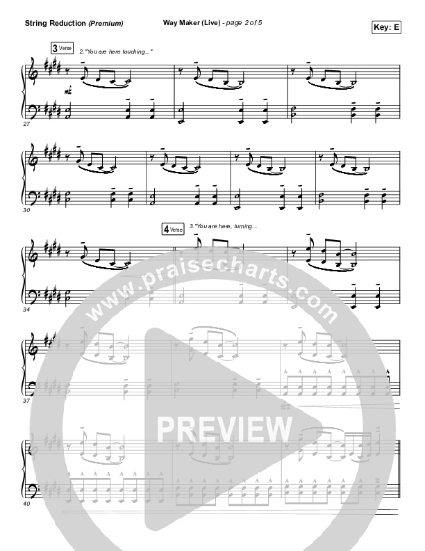 Way Maker (Choral Anthem SATB) String Reduction (Leeland / Arr. Cliff Duren / Mason Brown)