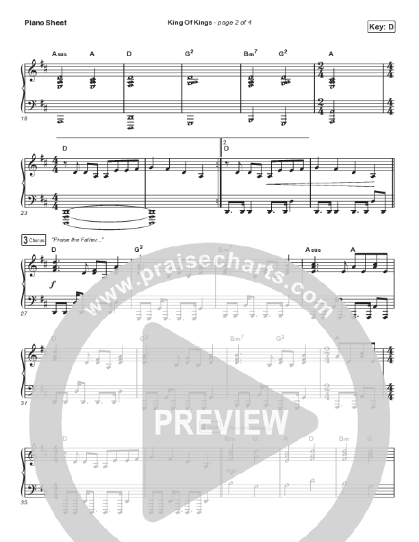 King Of Kings (Choral Anthem SATB) Piano Sheet (Hillsong Worship / Arr. Cliff Duren / Mason Brown)