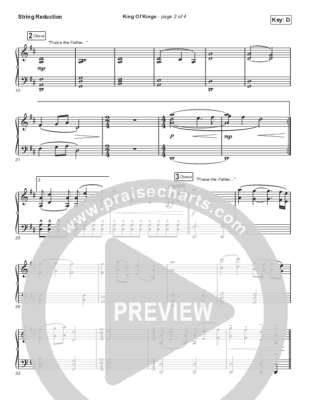 King Of Kings (Choral Anthem SATB) String Reduction (Hillsong Worship / Arr. Cliff Duren / Mason Brown)