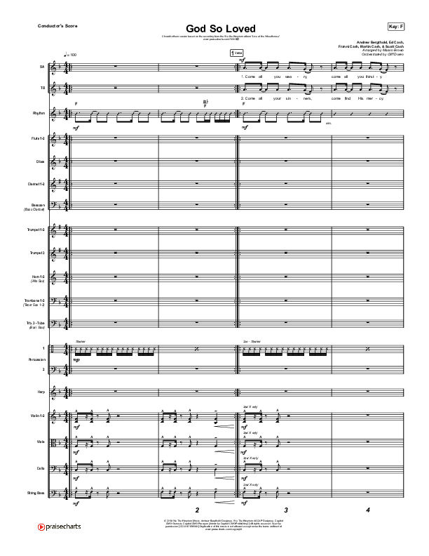 God So Loved (Choral Anthem SATB) Conductor's Score (We The Kingdom / Arr. Cliff Duren / Mason Brown)