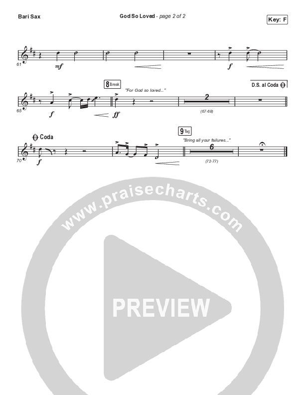 God So Loved (Choral Anthem SATB) Bari Sax (We The Kingdom / Arr. Cliff Duren / Mason Brown)