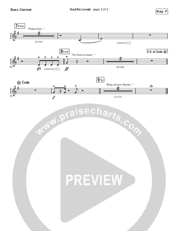 God So Loved (Choral Anthem SATB) Bass Clarinet (We The Kingdom / Arr. Cliff Duren / Mason Brown)