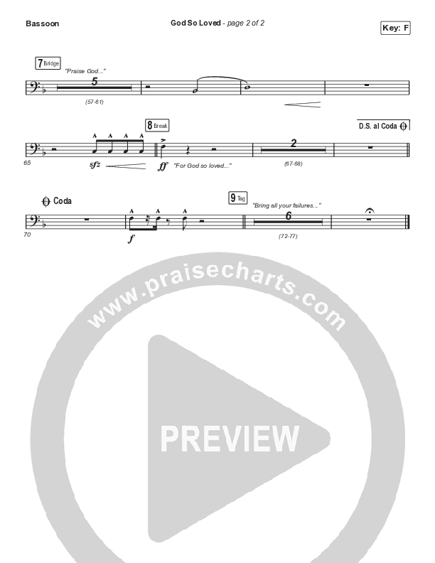 God So Loved (Choral Anthem SATB) Bassoon (We The Kingdom / Arr. Cliff Duren / Mason Brown)