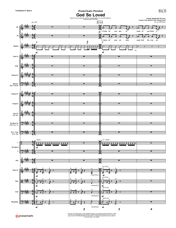 God So Loved (Live) (Premium) Conductor's Score (We The Kingdom / Arr. Cliff Duren)
