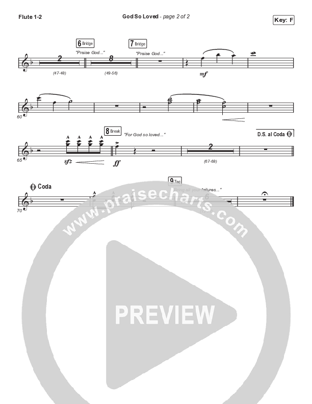 God So Loved (Choral Anthem SATB) Flute 1/2 (We The Kingdom / Arr. Cliff Duren / Mason Brown)