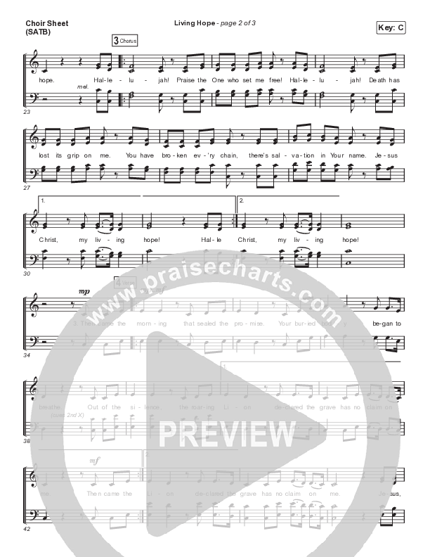 Living Hope (Choral Anthem SATB) Choir Vocals (SATB) (Phil Wickham / Arr. Cliff Duren / Mason Brown)